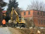 D neue Haltepunkt in Freyburg w�hrend der Bauphase.