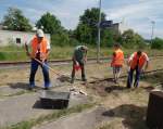 Arbeitseinsatz durch Mitglieder der IG Unstrutbahn e.V.