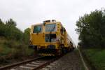 Am 11.10.2014 wurde das Unstrutbahngleis zwischen Laucha (km 14,5) und Kirchscheidungen nachgestopft.