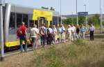 Zahlreiche Reisende nutzen am Winzerfestsamstag, den 07.09.2013 die M�glichkeit mit dem Zug ab Ro�leben nach Freyburg zu fahren.