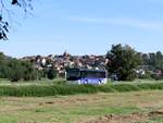 Wegen defekter Bahnschwellen verkehrten am 09.09.2023 immer noch Busse als SEV zwischen Karsdorf und Wangen(Unstrut), zum Winzerfest 2023 verl�ngert bis Ro�leben, organisiert von der IG Unstrutbahn
