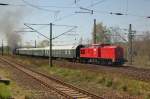 WFL 202 453-7 als Schlusslok am DbZ 92444 von Nossen nach Bebra zum Dampflokfest, bei der Ausfahrt am 27.04.2012 in Naumburg Hbf.