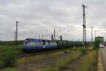 Rennsteigbahn 228 758-9 mit leeren M�llwagen von Gro�korbetha nach Ilmenau, am 26.06.2012 bei der Ausfahrt in Naumburg Hbf.