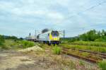 InfraLeuna 263 006-9 mit Kesselwagen Richtung Gro�korbetha, am 03.07.2013 in in der �berholung in Naumburg Hbf.