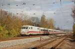 DB 401 073-2 als umgeleiteter ICE 373 von Berlin Hbf (tief) nach Interlaken Ost, am 24.10.2013 in Naumburg Hbf.