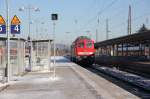 MEG 318 am 22.01.2016 beim umsetzen in Naumburg Hbf.