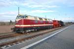 ITL 118 552-9 überführte am 20.12.2018 die OSEF 52 8141 als DLr 93281 von Löbau (Sachs) nach Meiningen.