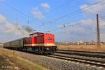 MaS Bahnconsult 112 481-7 mit einem Sonderzug von Lipsia-Erlebnisreisen auf der Rückfahrt von Karsdorf über Jena nach Leipzig Hbf, am 19.03.2022 in Naumburg Hbf.