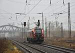HSL 2019 314 als Tfzf Richtung Bad Kösen, am 05.03.2024 in Naumburg (S) Hbf.