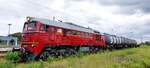 Die EBS V200 507 brachte am 31.05.2024 den Leerkessel DGS 95737 von Cheb nach Großkorbetha bis Naumburg (S) Hbf.
