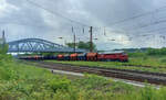 Die EBS V200 507 brachte am Nachmittag des 16.05.2025 einen leeren Düngerzug (40 Wagen) aus Eckartsberga bis nach Naumburg (S) Hbf.