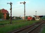 LOTRAC 7 mit einer Waggonramme der Balfour Beatty Rail GmbH im Bf Laucha (Unstrut); 13.05.2008  