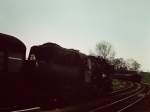 Zugkreuzung von zwei Personenz�gen, am 05.05.1980 in Lodersleben.