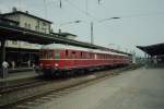 Am 12.07.1991 machte der ET 25 015 der BSW Gruppe Haltingen Halt in Naumburg (S) Hbf.
