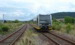 Burgenlandbahn 672 915 als RB 25974 von Naumburg Ost nach Wangen, am 12.07.2009 in Laucha. (Foto: Dieter Thomas)