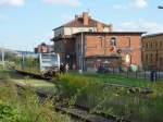 Burgenlandbahn 672 918 als RB 25766 aus Nebra, im Bf Ro�leben.