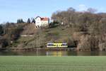 Am 15.01.2011 gab es im Unstruttal mal wieder Hochwasser, als Burgenlandbahn 672 xxx als RB 34871 von Wangen nach Naumburg Ost bei Ro�bach unterwegs war.