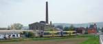 Die RB 34876 von Naumburg Ost nach Wangen, am 27.04.2014 am Bahn�bergang in H�he der fr�heren Zuckerfabrik in Laucha.