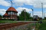 Burgenlandbahn 672 916 als RB 34876 von Naumburg Ost nach Wangen, am 03.05.2014 im ehem.