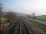 Auf der Unstrutbahn zwischen Balgstädt und Freyburg am 16.03.2015.