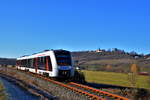 abellio 1648 442 als RB 80557 von Wangen nach Naumburg Ost, am 02.01.2020 zwischen Balgst�dt und Freyburg.