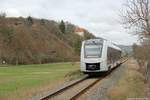 abellio 1648 418 als RB 80575 von Wangen nach Naumburg Ost, am 27.03.2019 bei Roßbach.