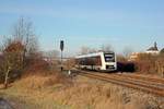 abellio 1648 949 als RB 80553 von Wangen nach Naumburg Ost, am 29.12.2019 bei der Ausfahrt in Laucha.