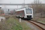abellio 1648 441 als RB von Wangen nach Naumburg Ost und EBS 132 293 mit dem Lr des  Rotkäppchen-Express I  aus Neustadt (Orla), am 24.03.2019 in Karsdorf.