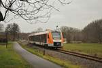 abellio 1648 916, mit Werbung f�r  Mein Takt Sachsen-Anhalt , als RB 80561 von Wangen nach Naumburg Ost, am 11.12.2020 in Balgst�dt.