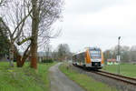 abellio 1648 416 mit  Mein_Takt Sachsen-Anhalt  Werbung, als RB 80553 von Wangen nach Naumburg Ost, am 19.04.2021 in Balgstädt.