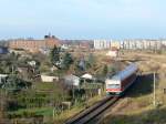 Ein Tw ber BR 628 verl�sst am 02.12.2006 als RB von Artern nach Naumburg Hbf, den Bf Ro�leben; 02.12.2006 (Foto: Carsten Klinger)