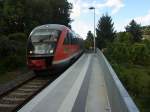 DB 642 163 als RB 34879 von Nebra nach Naumburg Ost, am 08.09.2012 am Hp Freyburg.