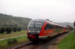 DB 642 195 + 642 724 als RB 34878 von Naumburg Ost nach Nebra, am 14.09.2014 bei Balgst�dt.