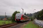 DB 642 221 + 642 719 als RB 348883 von Nebra nach Naumburg Ost, am 14.09.2014 in Reinsdorf (b Nebra).