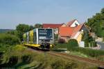 Burgenlandbahn 672 917 + 672 913 als RB 34871 nach Naumburg Ost, am 24.08.2013 in Wangen.