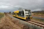 Burgenlandbahn 672 906-5   Kaiser Otto  als RB von Nebra nach Naumburg (Saale) Ost bei Laucha an der Unstrut; 16.03.2008 