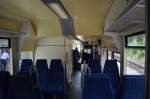 Der Innenraum des Burgenlandbahn 672 911 am 19.08.2014 in Naumburg Ost.