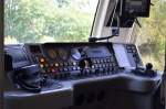 Der F�hrerstand von Burgenlandbahn 672 911 am 19.08.2014 in Naumburg Ost. (Foto: Traugott Wembske)