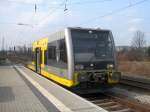 Burgenlandbahn 672 913 als RB 34873 von Wangen nach Naumburg Ost, am 16.03.2015 in Naumburg Hbf.
