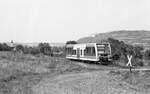 KEG VT 3.03 als RB nach Nebra, am 19.09.1999 auf der Unstrutbahn bei Nißmitz.