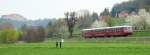 KSR 772 132-3 + 772 171-1 + 172 760-1 als DLr von Freyburg nach Karsdorf, am 01.05.2013 zwischen Freyburg und Balgst�dt.