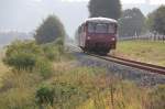 OBS 772 140 + 772 141 als private Sonderfahrt RB 29990 von Rottenbach nach Karsdorf, am 31.08.2013 bei Balgst�dt.