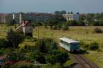 Die Ferkeltaxen auf dem Weg nach Nebra, bei der Ausfahrt in Ro�leben; 22.07.2007 (Foto: Andreas Leipoldt)