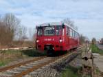 EBS 772 345 als  Kita-Sonderzug  aus Karsdorf, am 07.04.2015 am ehemaligen Posten 6a in Laucha.