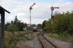 EBS 772 345-5 als Sonderzug von Freyburg nach Karsdorf, am 27.09.2015 bei der Ausfahrt in Laucha.