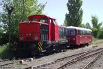 EBS 345 029-3 + 772 345-5 am 02.07.2015 in Karsdorf.
