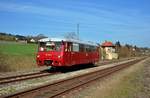 EBS 772 345-4 als DLr 61841 von Karsdorf nach Großheringen, am 30.03.2019 beim Kreuzungshalt in Freyburg.