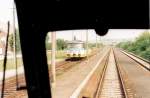 KEG 904 als RB nach Naumburg Hbf, am 03.06.1998 bei der Einfahrt in Karsdorf. (Foto: G�nther Klebes)