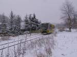 Burgenlandbahn 672 918  Finnebahn  als RB 25968 von Naumburg (Saale) Ost nach Wangen (Unstrut), bei Balgst�dt; 02.01.2010