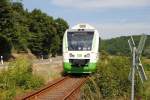 Am 26.07.2013 war der VT 201 der Erfurter Bahn au�erplanm��ig als RB 34878 von Naumburg Ost nach Wangen unterwegs.